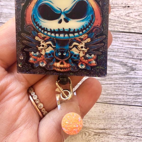 Halloween Jack Skellington Badge Reel - Picture 3 of 4